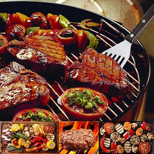 Baskety Fish Spatula Stainless Steel Wide Thin Turner Nonstick Slotted Turner with Handle Beveled Edge for Flipping & Serving (Pack of 1) - Image 4