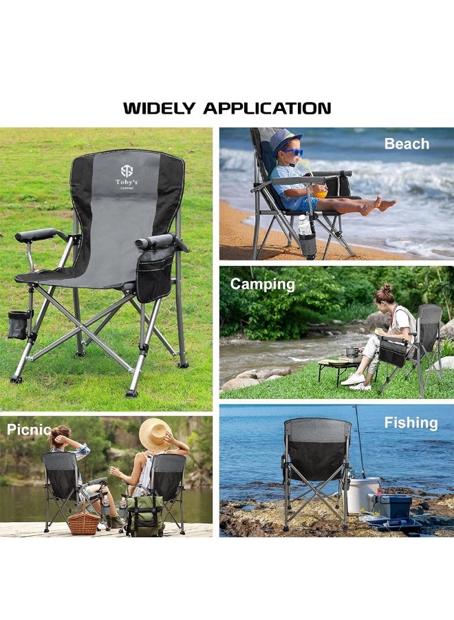 توبيز كرسي تخييم قابل للطي مع مسند ذراع وحامل كوب  كرسي مريح خفيف الوزن وسهل الحمل للرحلات - Image 3