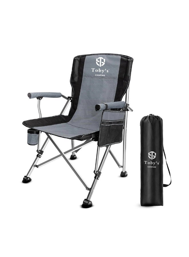 توبيز كرسي تخييم قابل للطي مع مسند ذراع وحامل كوب  كرسي مريح خفيف الوزن وسهل الحمل للرحلات - Image 1