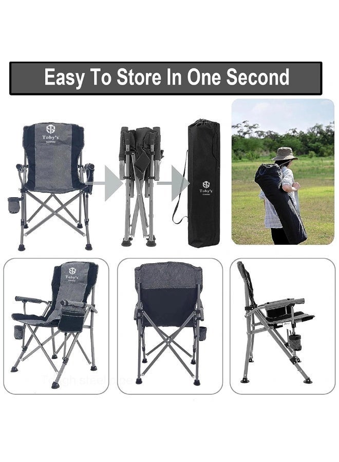 توبيز كرسي تخييم قابل للطي مع مسند ذراع وحامل كوب  كرسي مريح خفيف الوزن وسهل الحمل للرحلات - Image 2