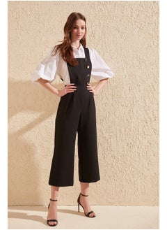 trendyol Black Button Detailed Square Collar Woven Jumpsuit TWOSS19LJ0356  - Image 1