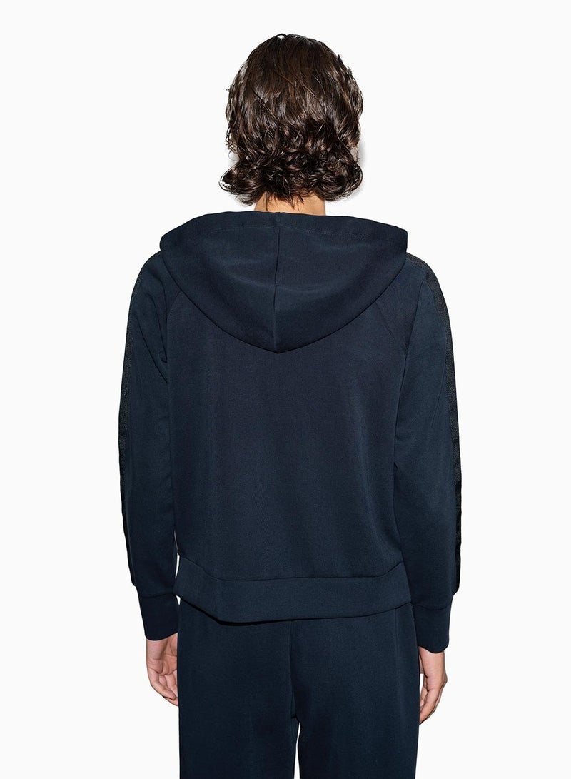 French Connection Wren Sleeve Trim Detail Hoodie - Image 2