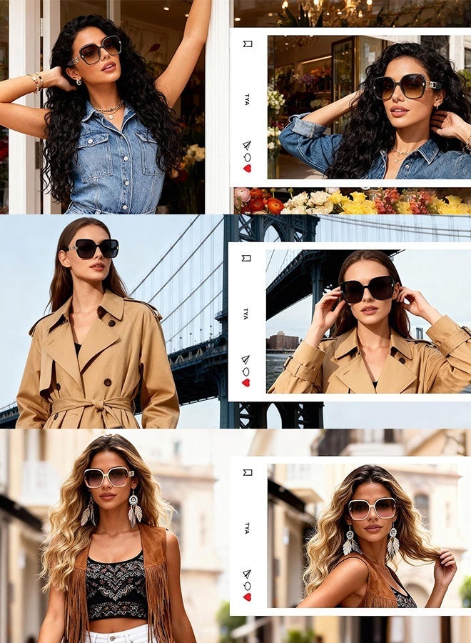 CIKJUK Trendy Sunglasses Women Men Butterfly Shape High-quality Metal Women's Sun Glasses Oversized Sun Glas UV400 Protection Shades Ladies Eyewear White - Image 4