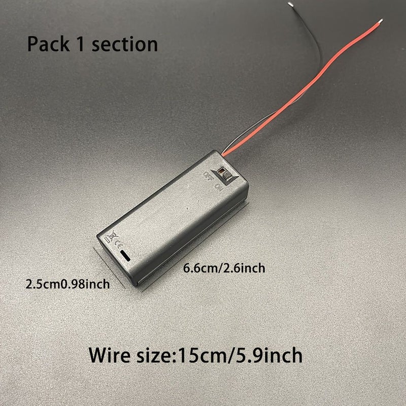 3 AA Battery Holder Box With Switch And Connecting Wires For 1 To 3 Batteries Home Kit Use - Image 2