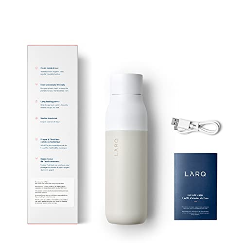 LARQ Bottle PureVis 17 oz - Self-Cleaning and Insulated Stainless Steel Water Bottle with UV Water Purifier and Award-winning Design | Reusable & Travel Friendly, 1-Year Warranty, Granite White - Image 5