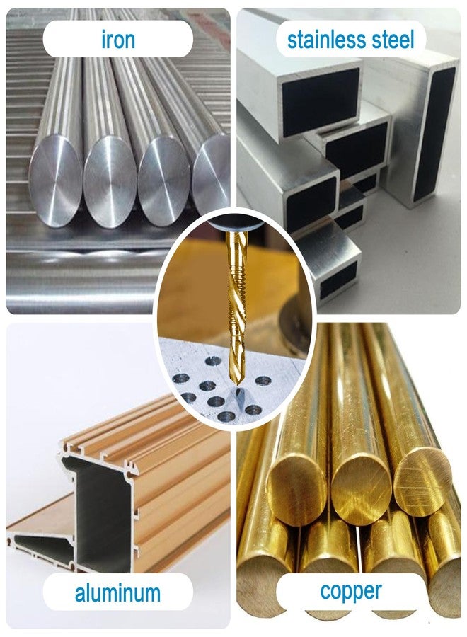 DKIBBITH 6-pc 1/4-20NC Combination Drill Tap Bit Set SAE, 1/4" UNC-20 Thread Size, Titanium Coated High-Speed Steel, Ideal for Drilling and Threading in Soft Metal Wood and Plastic, 1/4” Hex Shank - Image 5