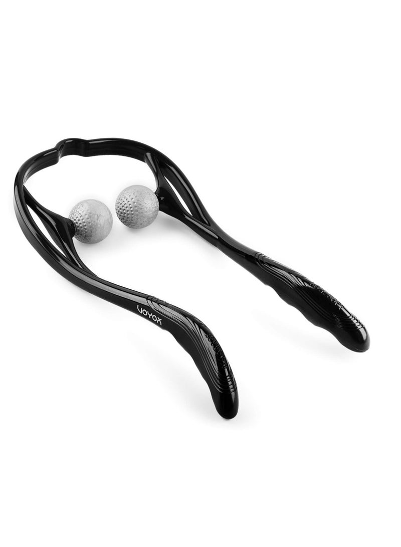 SYOSI Neck Massager for Pain Relief, Deep Tissue Self Trigger Point Shiatsu Shoulder Massager - Back and Neck Massager for Neck, Shoulders, Leg, Ergonomic Handle Design, Lightweight & Portable - Image 1