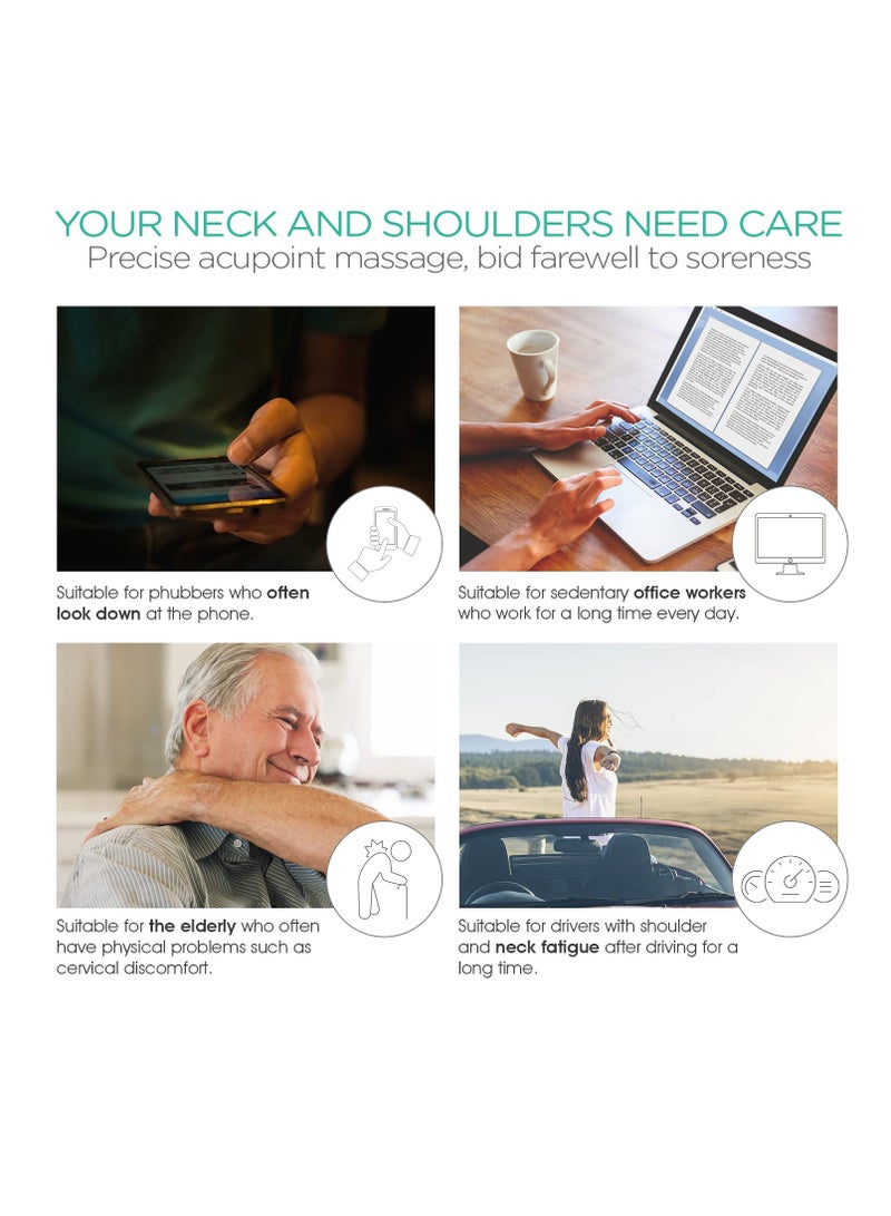 SYOSI Neck Massager for Pain Relief, Deep Tissue Self Trigger Point Shiatsu Shoulder Massager - Back and Neck Massager for Neck, Shoulders, Leg, Ergonomic Handle Design, Lightweight & Portable - Image 3