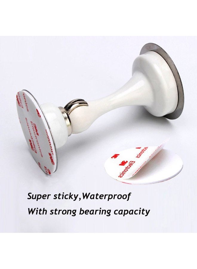 Hurinan Evolutionary Magnetic Door Stop,Self-Adhesive Attaches with NO Screws Or Nails. Reusable, Washable. Better Protection for Walls, Doors. Great for Office & Home. (White) - Image 3