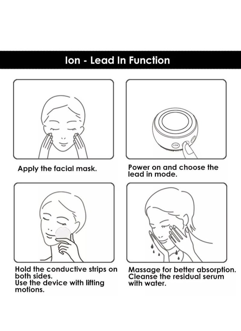 Prime Prime 2-IN-1 Face Deep Cleaning Silicone Brush Blackhead Pore Cleaner LED Photon EMS Vibration Heating Massager  - Image 5