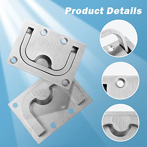 TEANTECH 316 Stainless Steel Hatch Pull Flush Lift Boat Ring Hatches Pull Handle with Mount Screws for Boat Deck Hatch Handle and Home Furniture Recessed Handle etc. - Image 3