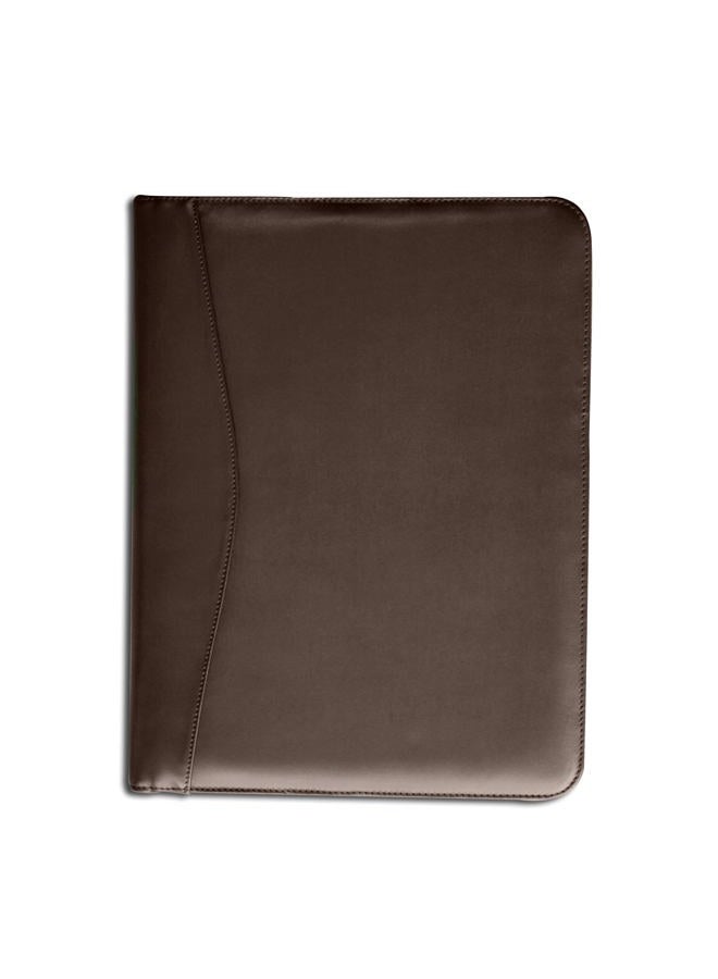 Dacasso Leather Deluxe Letter-Size Zip-Around Portfolio, Chocolate Brown (E3402) - Image 1