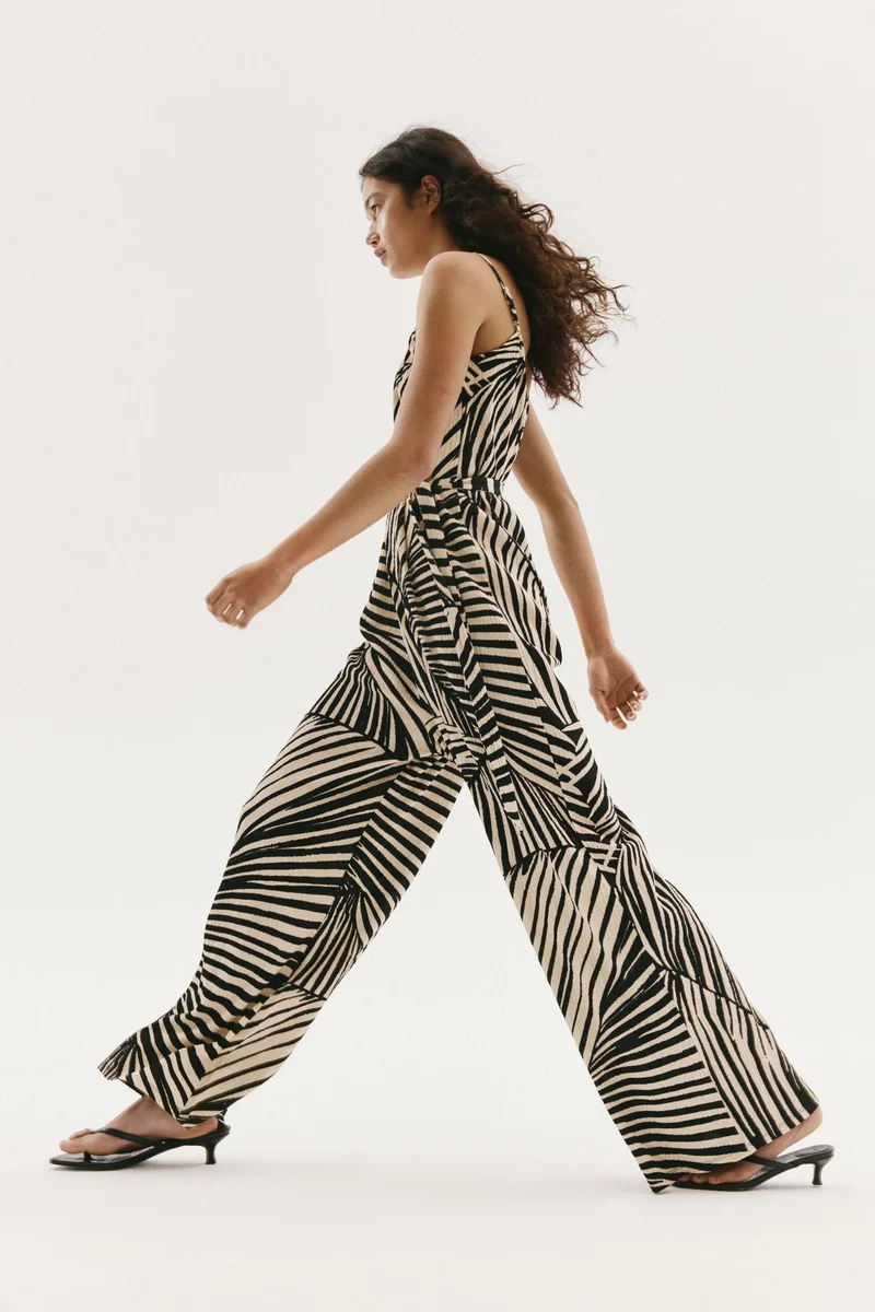 اتش اند ام Tie-belt jumpsuit