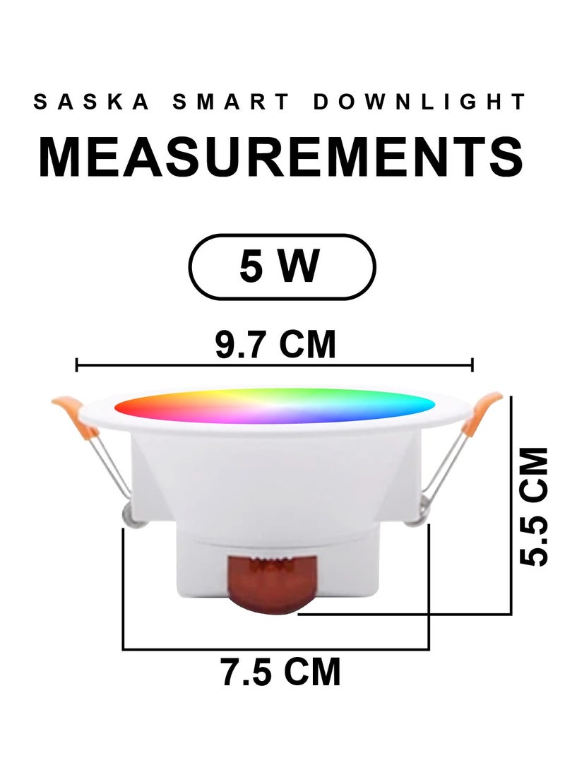 AL RAID Smart WIFI LED Recessed Downlight 2700K-6500K Dimmable RGBWC Spotlight Multicolor Ceiling Light 9CM - Image 2