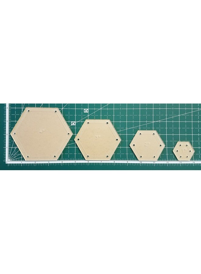 LaserThing Hexagon Circle And Square Acrylic Quilting Templates 12 Pieces With 4" 3" 2" 1" Sizes 1/4" Seam Allowance Durable Clear Acrylic For Quilting Patchwork Sewing & Diy Projects - Image 5