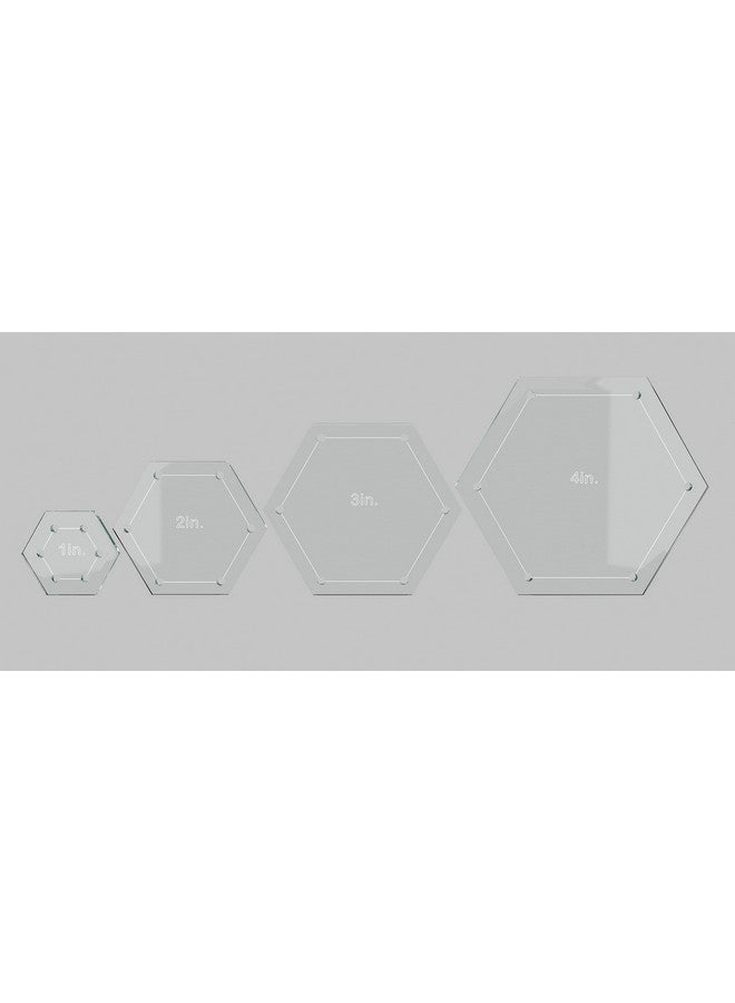 LaserThing Hexagon Circle And Square Acrylic Quilting Templates 12 Pieces With 4" 3" 2" 1" Sizes 1/4" Seam Allowance Durable Clear Acrylic For Quilting Patchwork Sewing & Diy Projects - Image 4