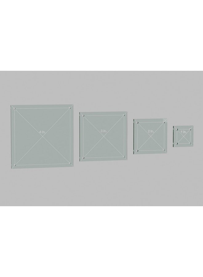 LaserThing Hexagon Circle And Square Acrylic Quilting Templates 12 Pieces With 4" 3" 2" 1" Sizes 1/4" Seam Allowance Durable Clear Acrylic For Quilting Patchwork Sewing & Diy Projects - Image 3