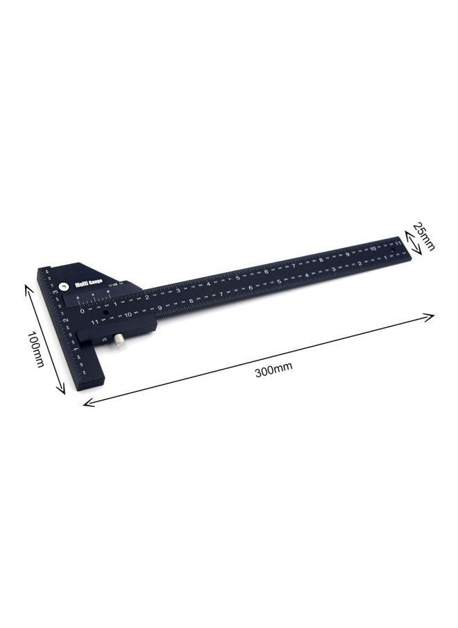 NIBEMINENT Aluminum Alloy T-Shaped Ruler Black 30x10x2.5cm  - Image 3