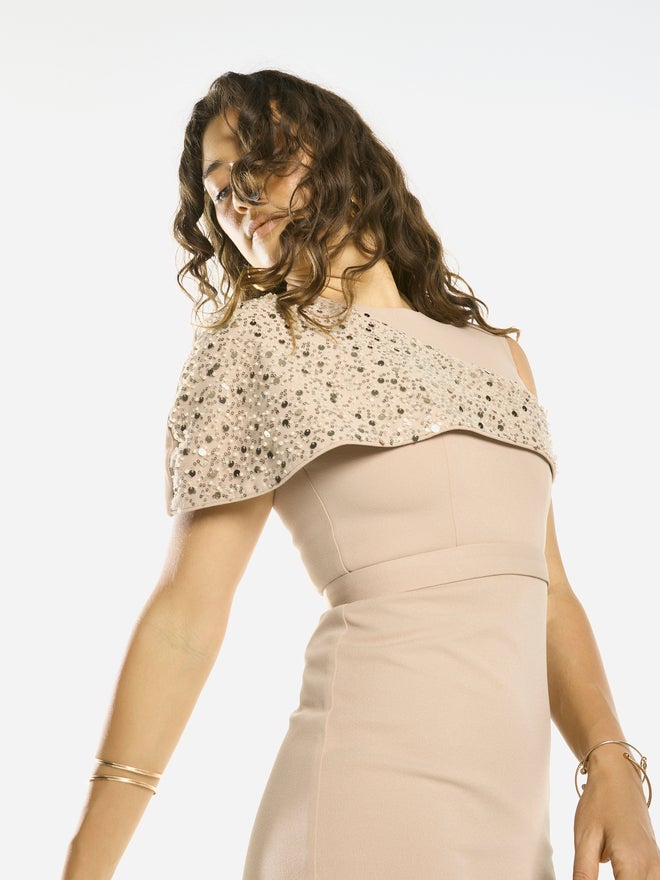 House of Moda Embellished Overlay Gown Maxi Dress - Image 4