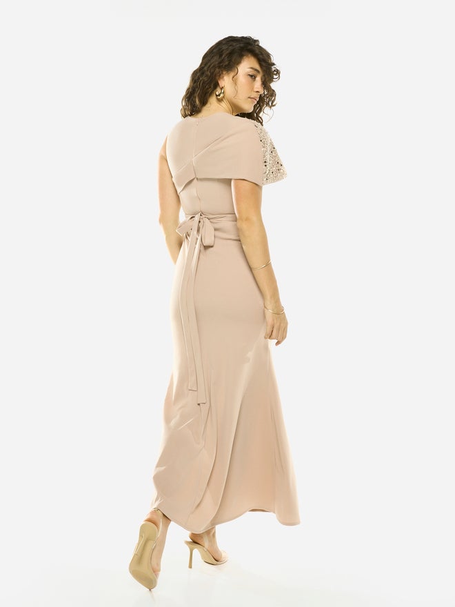 House of Moda Embellished Overlay Gown Maxi Dress - Image 5