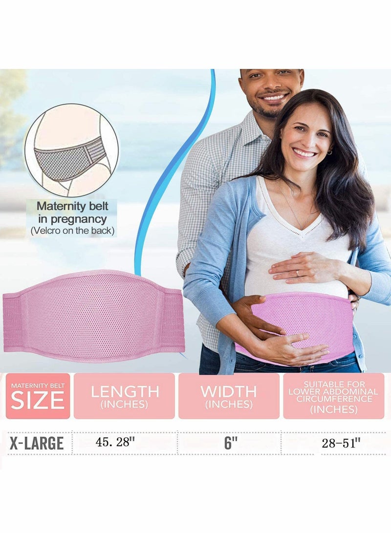 Pregnancy Support Band for Maternity, Adjustable hable Girdle, Back Brace Strap for Bump, Pink Color, Fits Abdominal Circumference up to 100 cm - Image 4
