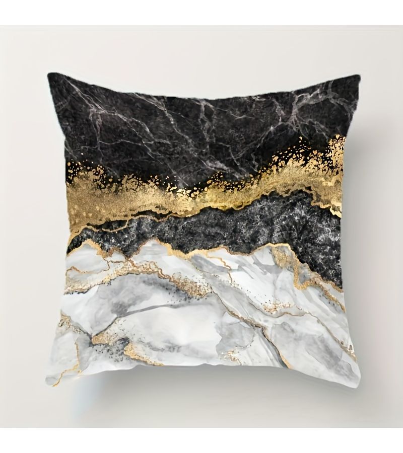 4 قطع أغطية وسائد بوليستر رخامي رمادي، فن تجريدي حديث، أغطية وسائد زخرفية ناعمة للأريكة والأريكة والسيارة وغرفة النوم وديكور المنزل، مقاس 16×16 بوصة - Image 5