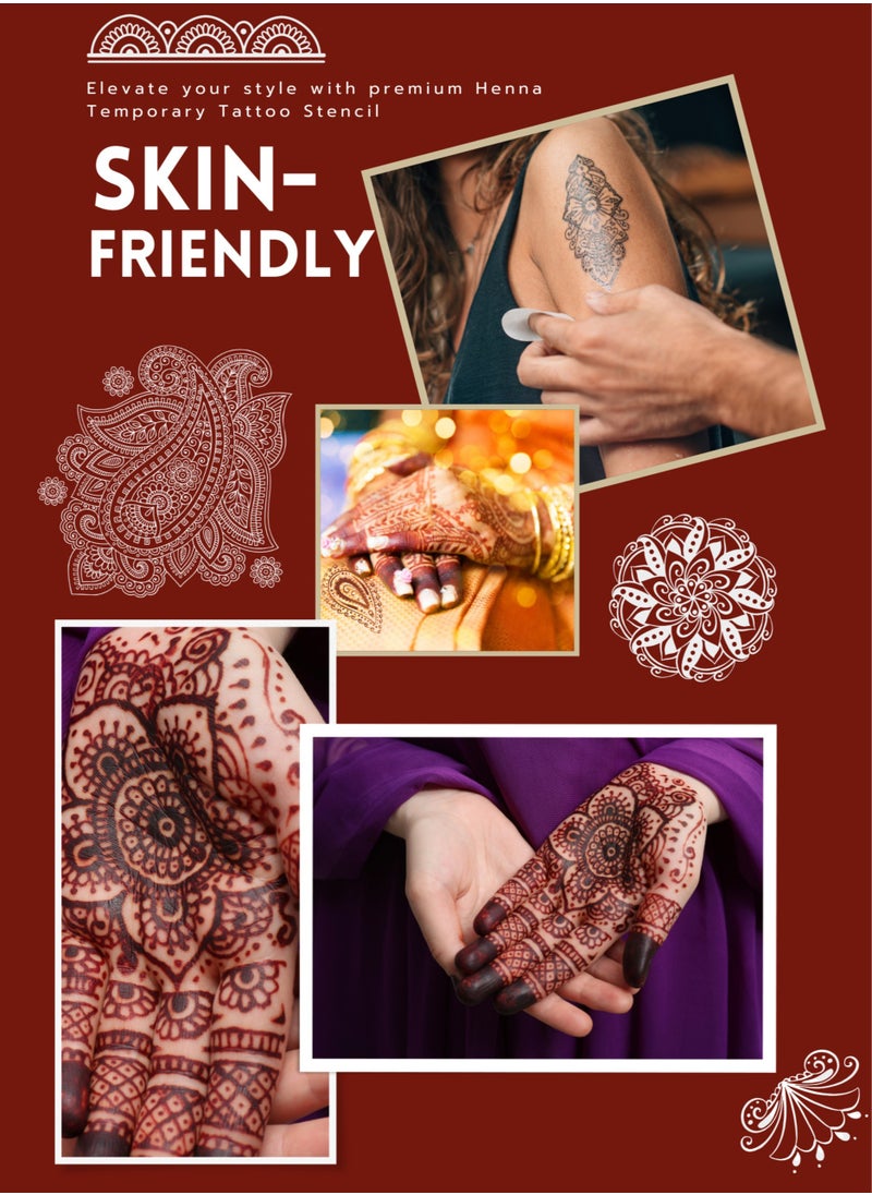 Henna Body Art Temporary Tattoo Stencil Sticker for Adults NAS32-BIG