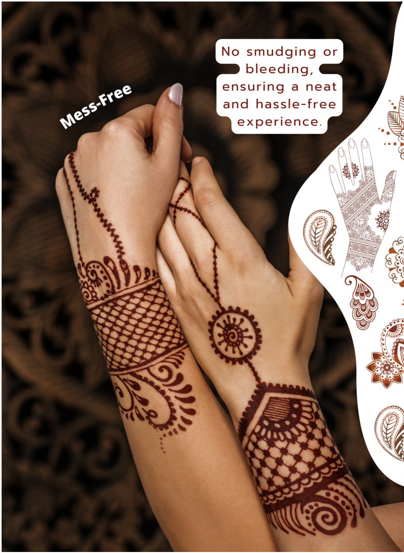 Henna Body Art Temporary Tattoo Stencil Sticker for Adults NAS32-BIG