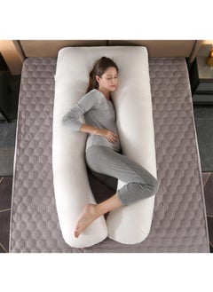 Bluejw U-Shaped Full Body Pregnancy Cotton Pillow Pregnancy Pillows For Sleeping 80x150cm  - Image 1