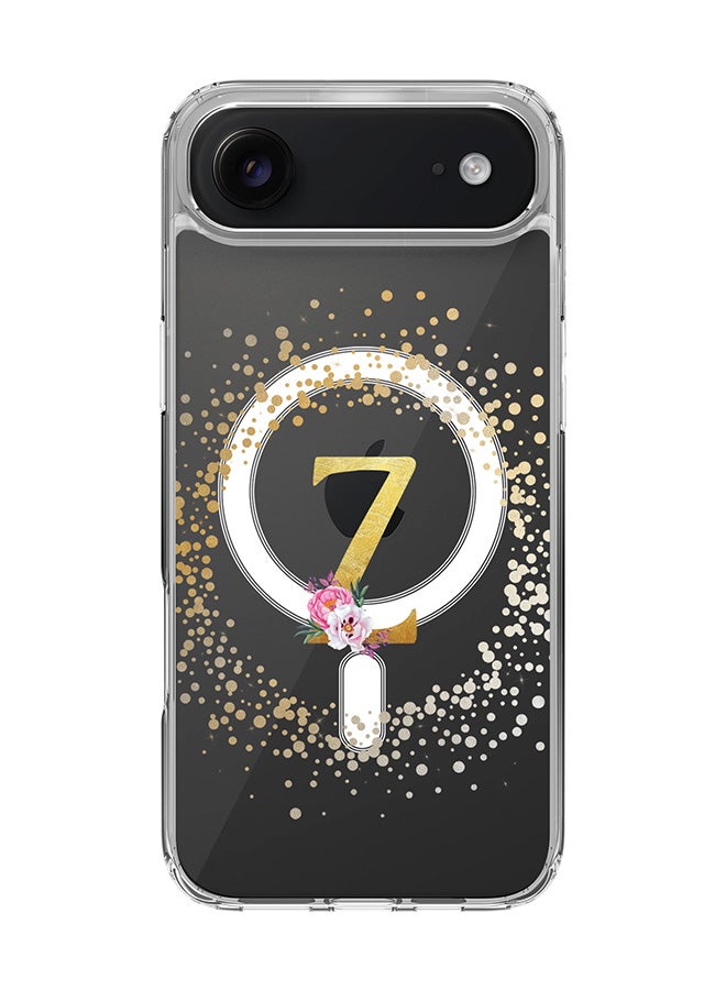 Stylizedd Classic Clear MagSafe Case for iPhone 17 Air , Hybrid Soft Case Flexible Edges Anti Drop TPU PC Gel Thin Transparent Cover [ Designed for iPhone 17 Air ] - Custom Monogram Initial Letter Floral Pattern Alphabet - Z  (Clear )