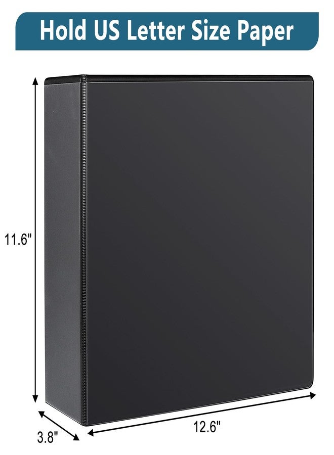 CIXILDTS 3" 3 Ring Binder, Standard 3-Inch Slant-D Ring Binder Fit Letter Size Paper, Presentation View Binders, 2 Packs, Black - Image 2