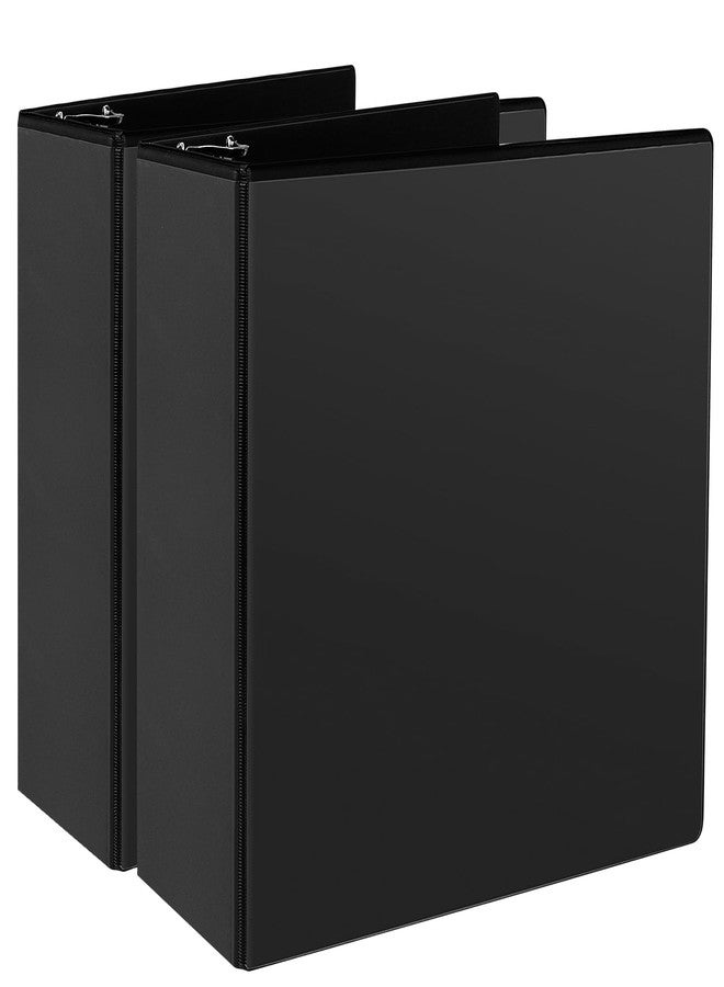 CIXILDTS 3" 3 Ring Binder, Standard 3-Inch Slant-D Ring Binder Fit Letter Size Paper, Presentation View Binders, 2 Packs, Black - Image 1