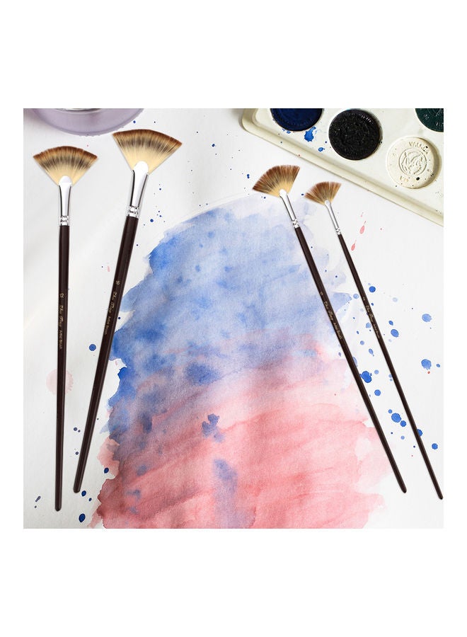 إسكدنيا طقم فرش طلاء على شكل مروحة مكون من 6 قطع أسود - Image 2