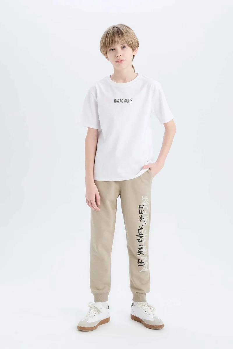 ديفاكتو Boy Crew Neck Printed Short Sleeve T-Shirt