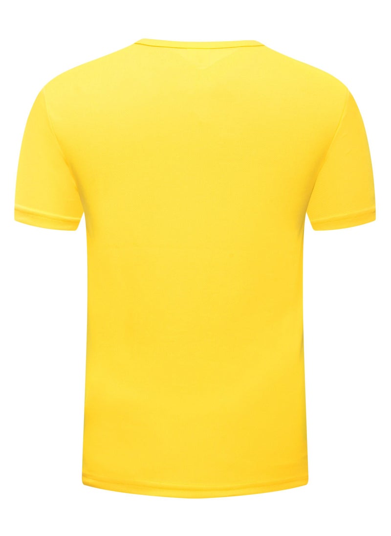 Loquat Men Quick Dry Breathable Elastic T-Shirt Yellow  - Image 2