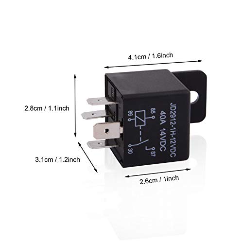 EHDIS Car Relay 4 Pin 12v 40amp Spst Model No.: JD2912-1H-12VDC 40A 14VDC, Auto Switches & Starters,Pack of 2 - Image 4