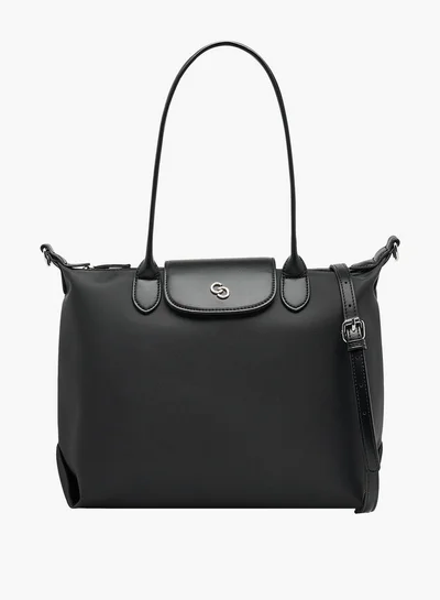 Celeste Solid Tote Bag with Button Closure and Double Handle