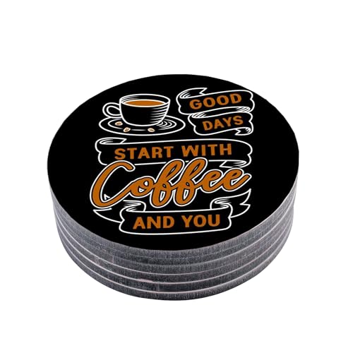 TAJNAN Printed Coaster Set of 6 Beautiful Wooden Coasters Plastic Coating Designer Coaster Stand Set Fit for Tea Cups,Coffee Mugs & Glasses (Round 4x4 Inch) (TAJ-Round-Coaster-NO Diet) - Image 2