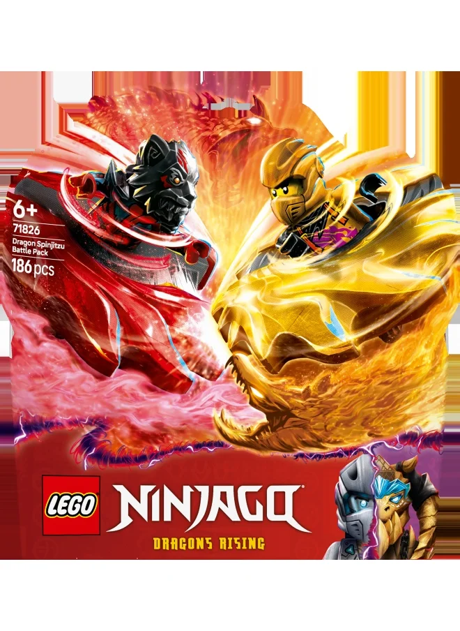 LEGO LEGO NINJAGO Dragon Spinjitzu Battle Pack Set with 2 Minifigures, Launchers & Flying Elements - Action Ninja Toy for 6+ Year Old Boys & Girls - Gifts for Dragons Rising TV Show Fans - 71824