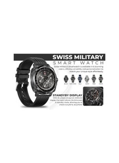 SWISS MILITARY Dom 4 Smartwatch - 1.43 Inch Amoled, Call Features, Multi Language, Heart Rate/BP/Oxygen Level Monitoring, Wireless Charging, 5-7 Days Battery Life,IP67, Compatibility: iOS/Android- Black  - Image 5