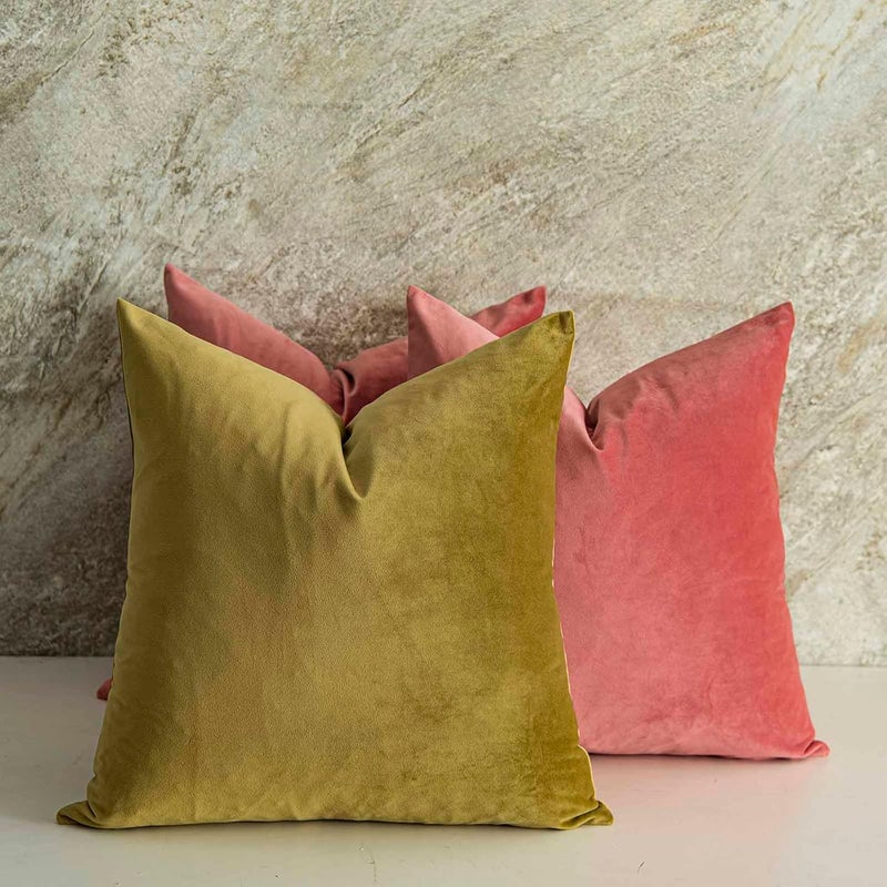 QUAFOO Coral Decorative Velvet Throw Pillow Covers 26x26 inch Set of 2 with Zipper Luxury Soft Solid Square Cushion Covers Case for Sofa Couch Bed Living Room - Image 3