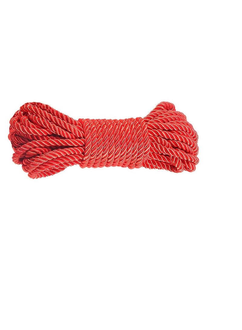 All Purpose Nylon Rope for Both Indoor and Outdoor Purpose Strong Multifunctional Soft 100% Nylon Rope Natural Twisted Durable Long Ropes 45 Meter Length- RED