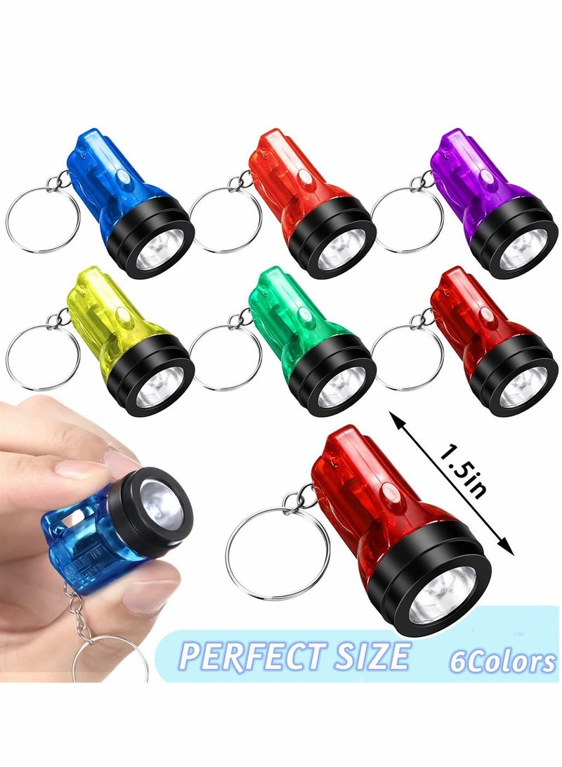 Mini Flashlight Keychains Pack of 12 LED Key Chains for Kids in Assorted Colors 1.5 Inch Portable Handheld Flashlights Keychains for Camping Party Favors