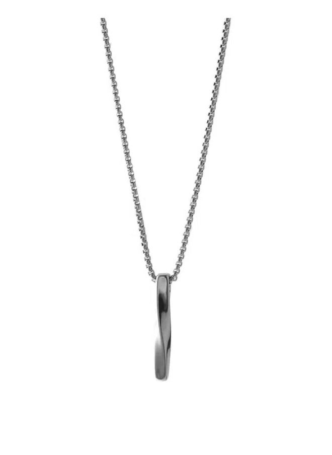 Generic Spiral Long Pendant Pendant. Simple And Personalized 60cm Titanium Steel Necklace(Silver)  - Image 4