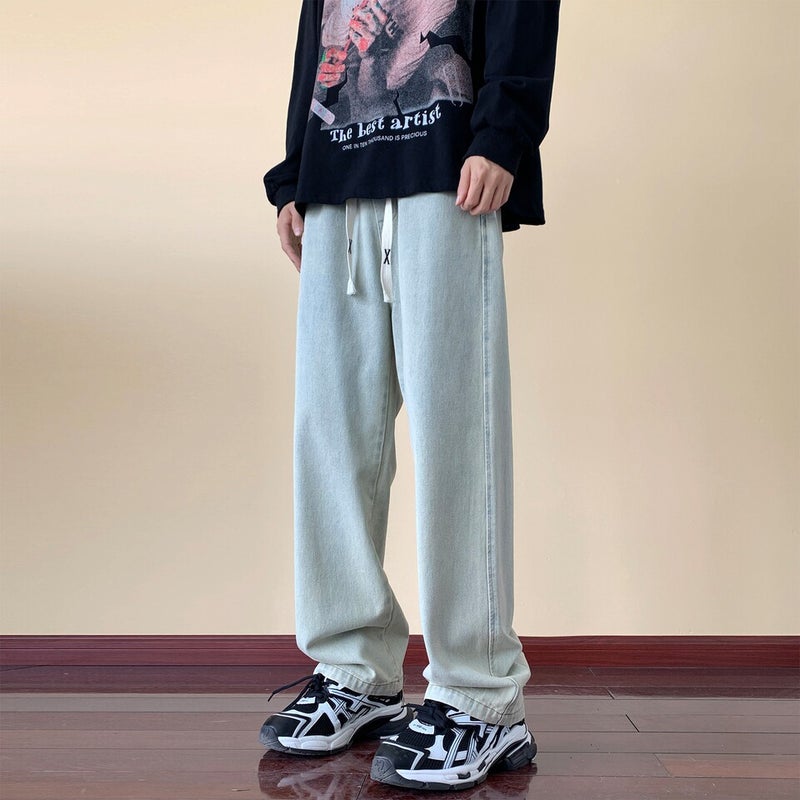 Unisex Classic Denim Jeans Loose Fit Daily Outdoor Wear - Image 1