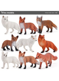 Generic Simulation Solid Wild Fox Model Red Fox Big White Fox Arctic Fox Red Fox Static Children's Hand-made Ornaments-Colour:9 Fox Models 285g  - Image 1