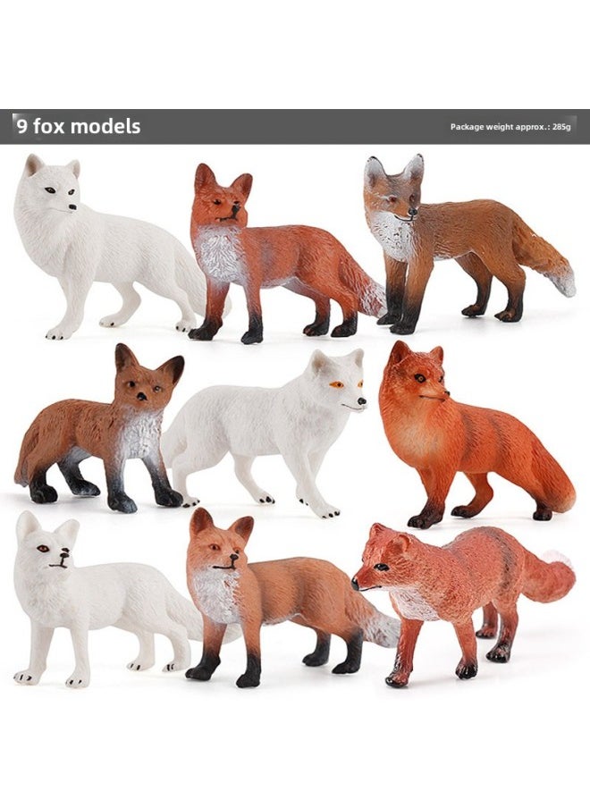 Generic - Simulation Solid Wild Fox Model Red Fox Big White Fox Arctic Fox Red Fox Static Children's Hand-made Ornaments-Colour:9 Fox Models 285g - Image 1