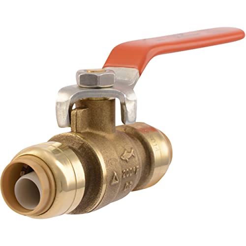 SharkBite 22222-0000LF Brass Push Ball Valves, 1/2 - Image 1