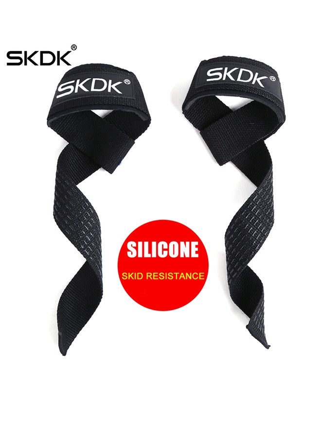 إس كي دي كي أحزمة رفع معصم من القطن من SKDK - أحزمة رفع معصم مبطنة بالنيوبرين ووسائد معصم مضادة للانزلاق من السيليكون - لرفع الأثقال وكمال الأجسام وXfit وتدريب القوة - Image 1