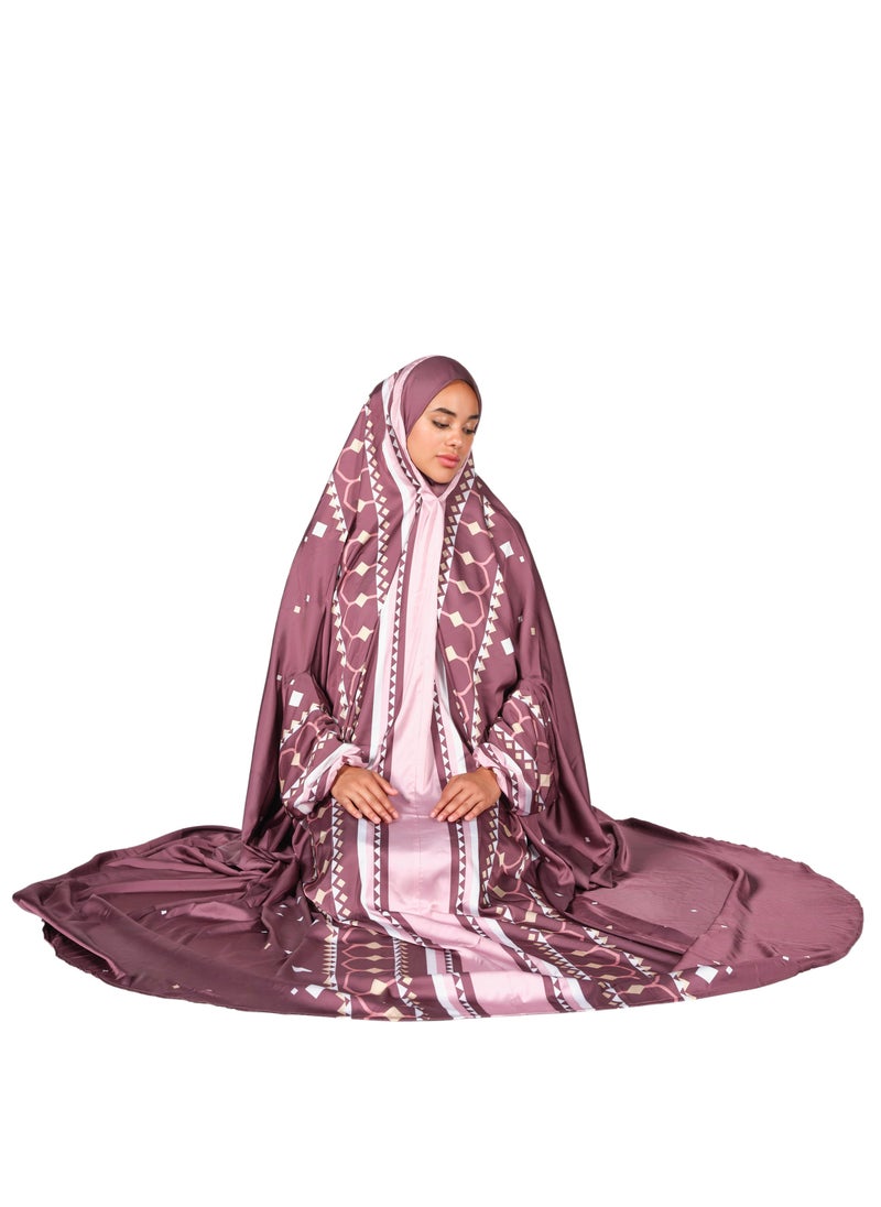 صبر - ثوب صلاة صبر لاهور، عنابي - Image 1